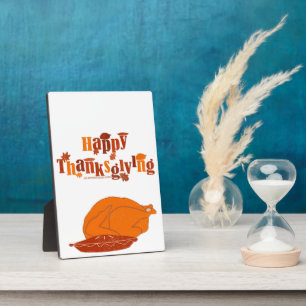 SlipperyJoe's helle festliche Thanksgiving-Grafik Fotoplatte