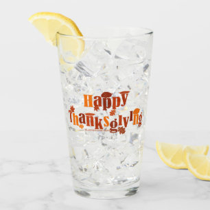 SlipperyJoe's helle festliche Thanksgiving-Grafik Glas