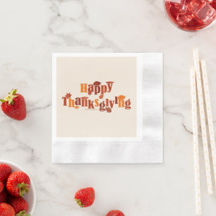 SlipperyJoe's helle festliche Thanksgiving-Grafik Serviette