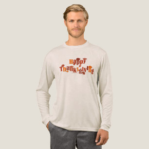 SlipperyJoe's helle festliche Thanksgiving-Grafik Tri-Blend Shirt