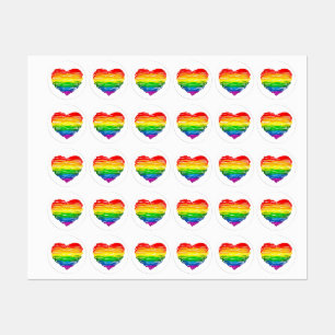 SlipperyJoes herz in Regenbogenfarben mit kritzeli Etiketten