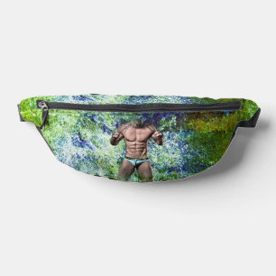 SlipperyJoe's hochmuskelbiger erwachsener Mann obe Bauchtasche