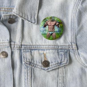 SlipperyJoe's hochmuskelbiger erwachsener Mann obe Button