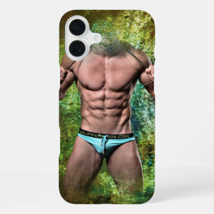 SlipperyJoe's hochmuskelbiger erwachsener Mann obe iPhone 16 Plus Hülle