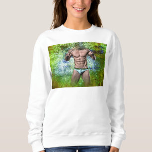 SlipperyJoe's hochmuskelbiger erwachsener Mann ohn Sweatshirt