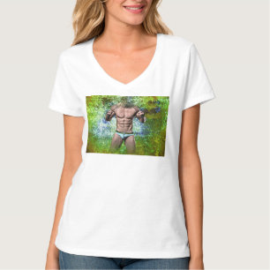 SlipperyJoe's hochmuskelbiger erwachsener Mann ohn T-Shirt