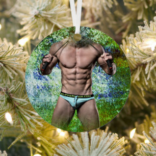 SlipperyJoe's hochmuskelöser erwachsener Mann ober Ornament Aus Metall