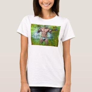 SlipperyJoe's hochmuskelöser erwachsener Mann ober T-Shirt