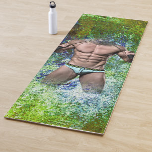 SlipperyJoe's hochmuskelöser erwachsener Mann ober Yogamatte