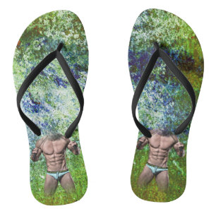 SlipperyJoe's hochmuskelöser erwachsener Mann ohne Flip Flops