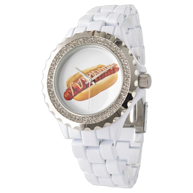 SlipperyJoe's Hot Dog verschachtelt weiche Knochen Armbanduhr (Schrägansicht)