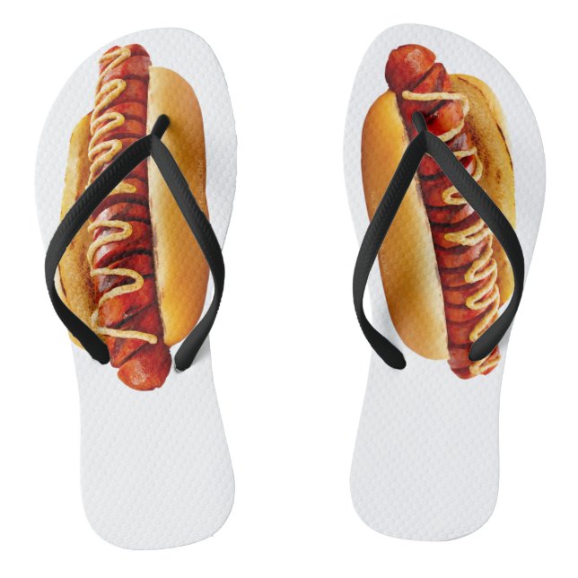 SlipperyJoe's Hot Dog verschachtelt weiche Knochen Flip Flops (Fußbett)