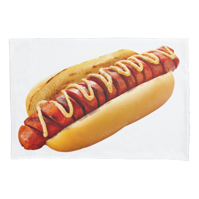 SlipperyJoe's Hot Dog verschachtelt weiche Knochen Kissenbezug (Vorderseite)