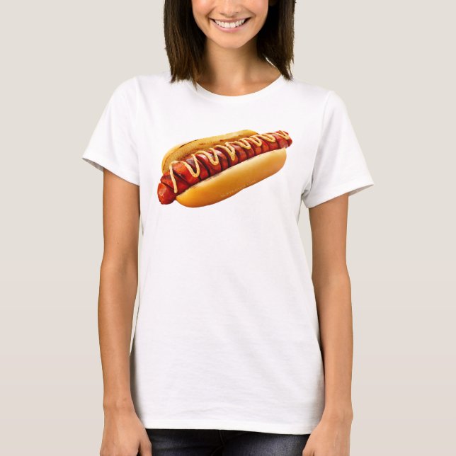 SlipperyJoe's Hot Dog verschachtelt weiche Knochen T-Shirt (Vorderseite)