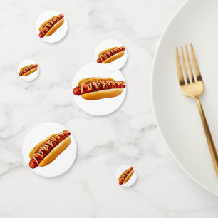 SlipperyJoe's Hotdog Senf geschnitten Fleisch Knoc Konfetti