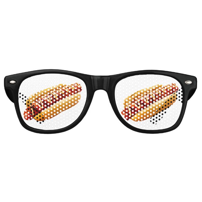 SlipperyJoe's Hotdog Senf geschnitten Fleisch Knoc Partybrille (Vorderseite)