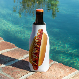 SlipperyJoe's Hotdog Senf geschnittenes Fleisch Br Flaschenkühler