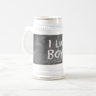 SlipperyJoe's I Like Boys schmutzige schwarze Tafe Bierglas
