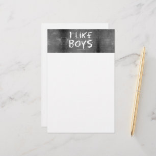 SlipperyJoe's I Like Boys schmutzige schwarze Tafe Briefpapier