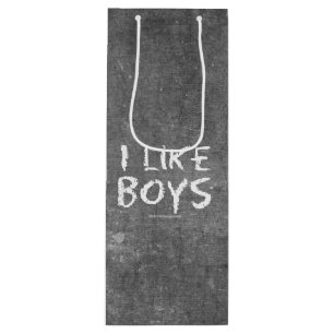 SlipperyJoe's I Like Boys schmutzige schwarze Tafe Geschenktüte Für Weinflaschen