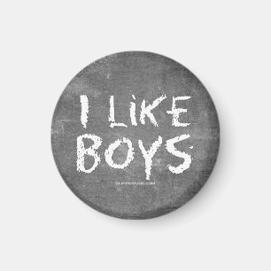 SlipperyJoe's I Like Boys schmutziges Chalkboard S Magnet