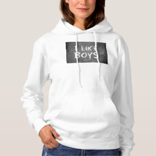 SlipperyJoe's Ich mag Jungs schmutzige schwarze Ta Hoodie