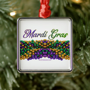 SlipperyJoe's ikonisches Mardi Gras-Motiv elega Ornament Aus Metall