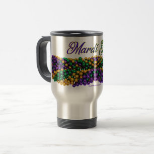 SlipperyJoe's ikonisches Mardi Gras-Motiv elega Reisebecher