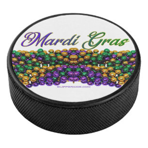 SlipperyJoe's ikonisches Mardi Gras-Motiv elegant Eishockey Puck