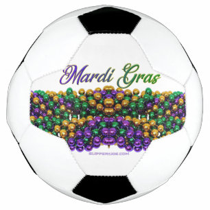 SlipperyJoe's ikonisches Mardi Gras-Motiv elegant Fußball