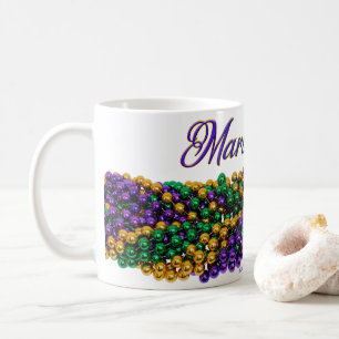 SlipperyJoe's ikonisches Mardi Gras-Motiv elegant Kaffeetasse
