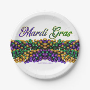 SlipperyJoe's ikonisches Mardi Gras-Motiv elegant Pappteller
