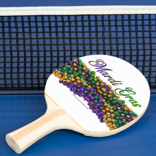 SlipperyJoe's ikonisches Mardi Gras-Motiv elegant Tischtennis Schläger