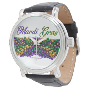 SlipperyJoe's ikonisches Mardi Gras–thematisches B Armbanduhr