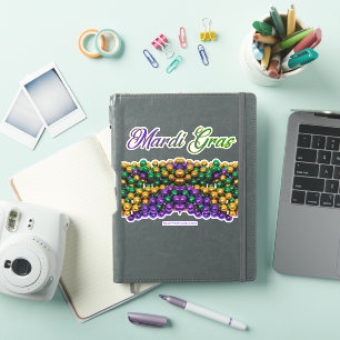 SlipperyJoe's ikonisches Mardi Gras–thematisches B Aufkleber