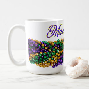 SlipperyJoe's ikonisches Mardi Gras–thematisches B Kaffeetasse