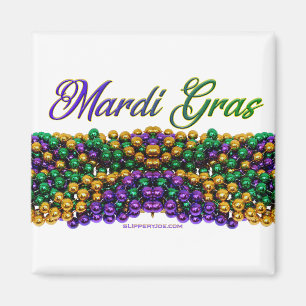 SlipperyJoe's ikonisches Mardi Gras–thematisches B Magnet