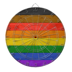 SlipperyJoe's Inclusive Gay Pride Flag strukturier Dartscheibe