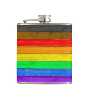 SlipperyJoe's Inclusive Gay Pride Flag strukturier Flachmann