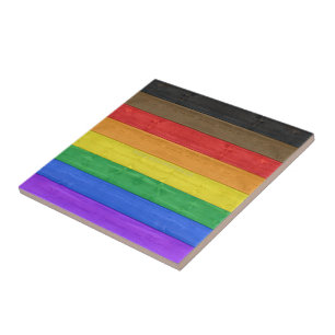 SlipperyJoe's Inclusive Gay Pride Flag strukturier Fliese