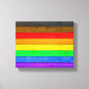 SlipperyJoe's Inclusive Gay Pride Flag strukturier Leinwanddruck