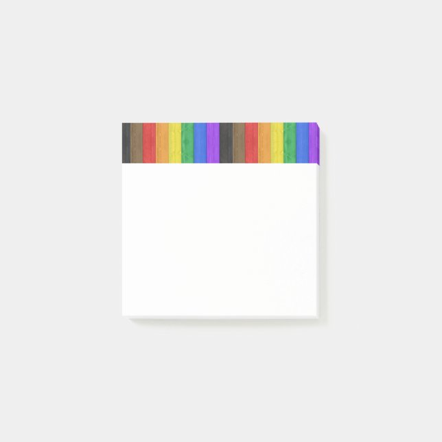 SlipperyJoe's Inclusive Gay Pride Flag strukturier Post-it Klebezettel (Vorderseite)