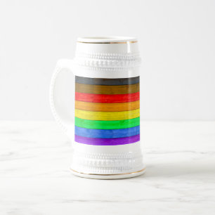 SlipperyJoe's Inclusive Regenbogenflagge texturier Bierglas