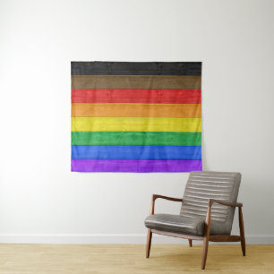 SlipperyJoe's inklusive Regenbogenflagge texturier Wandteppich