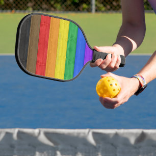 SlipperyJoe's inklusive schwule Regenbogenflagge t Pickleball Schläger