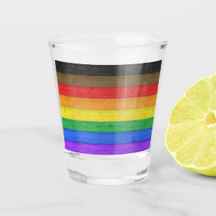 SlipperyJoe's inklusive schwule Regenbogenflagge t Schnapsglas