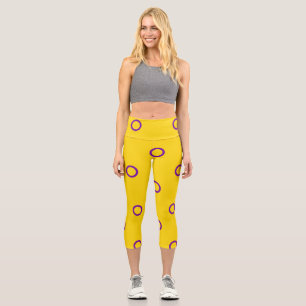 SlipperyJoe's Intersex Pride Flag Gay Geschenke LG Capri Leggings