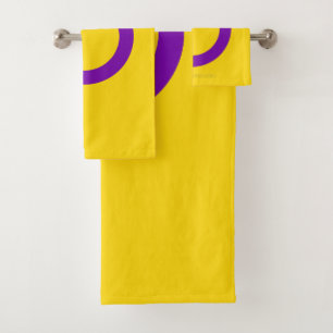 SlipperyJoe's Intersex Pride-Flagge gelber Hinterg Badhandtuch Set
