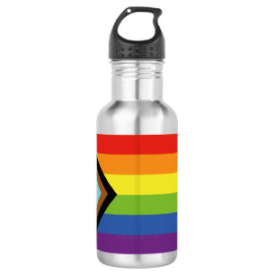 SlipperyJoe's Intersex Pride-Flagge gelber Hinterg Edelstahlflasche