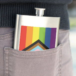 SlipperyJoe's Intersex Pride-Flagge gelber Hinterg Flachmann